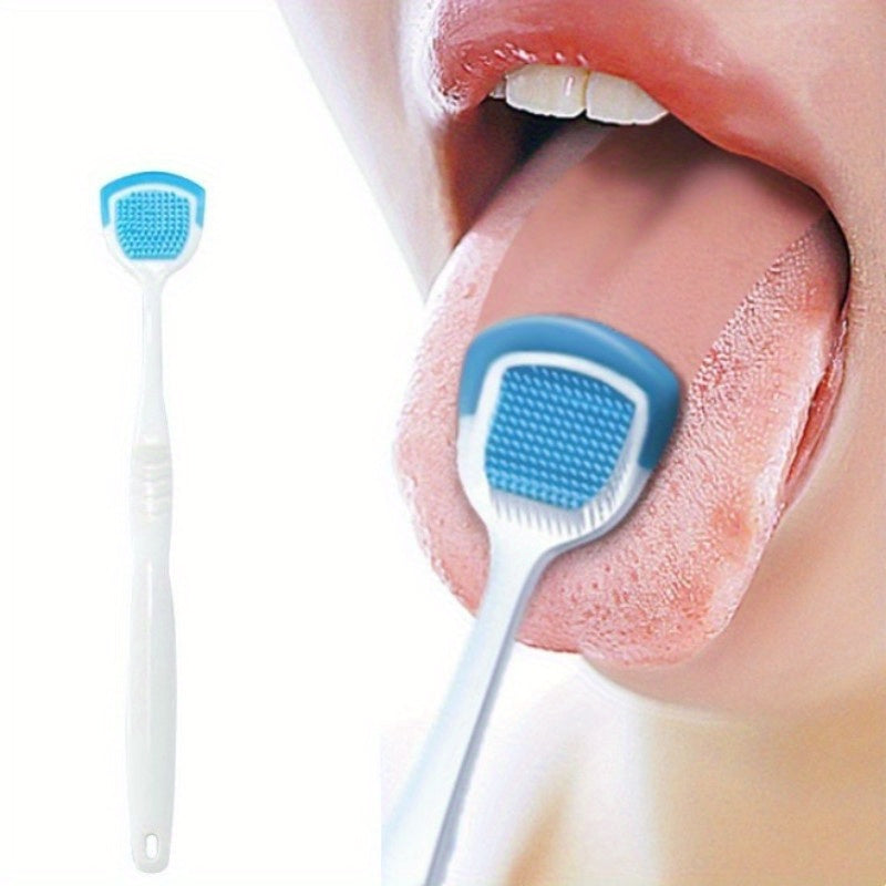 Elimina bacterias y residuos de tu lengua con este raspador bucal de diseño ergonómico.
