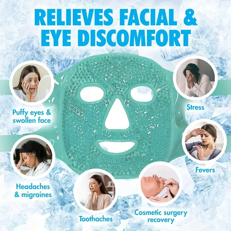Máscara Facial de Hielo en Gel Reutilizable
