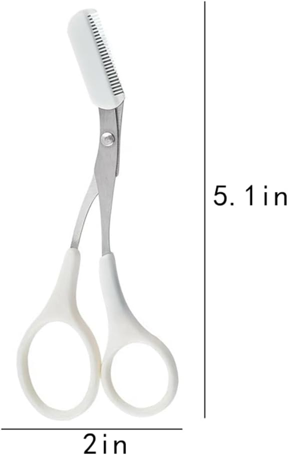 Eyebrow Trimmer with Razors, Eyebrow Scissors Comb for Women and Men, All-in-One Shaper Epilator Hair Remover, Multipurpose Exfoliating Dermaplaning Tool Razors Set-1 Pack