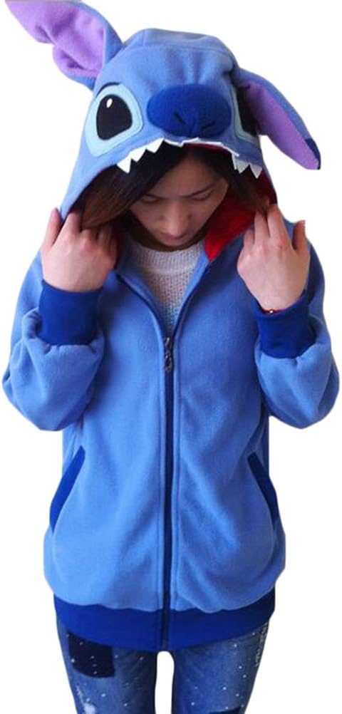 King Ma Unisex Cute Cartoon Zipper up Hoodie Tops Cosplay Costume