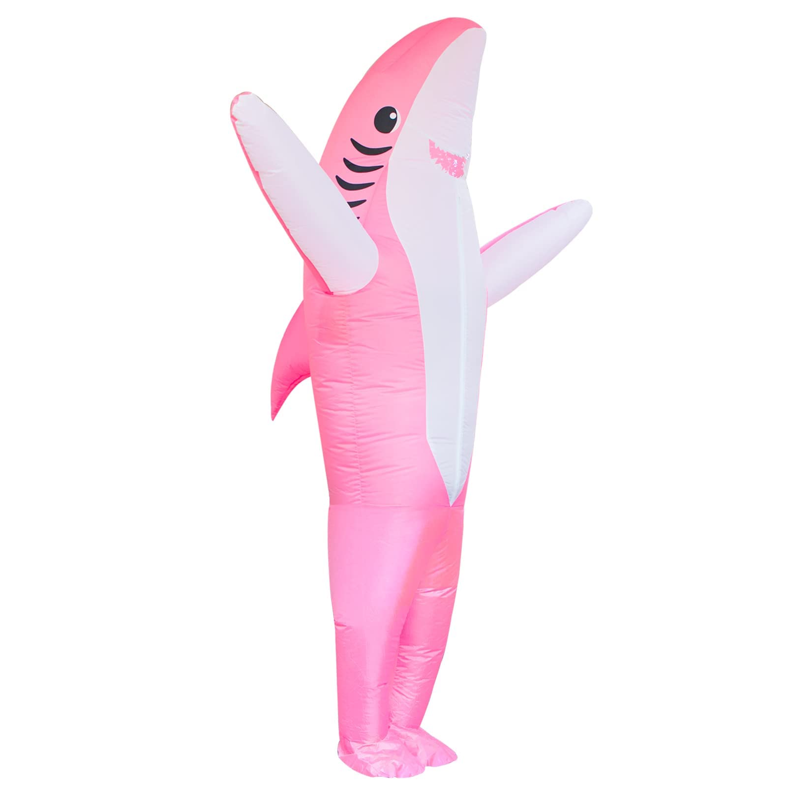 IHGYT Inflatable Shark Costume Air Blow up Jaws Jumpsuit Fancy Dress Funny Carcharias Suit for Cosplay Party