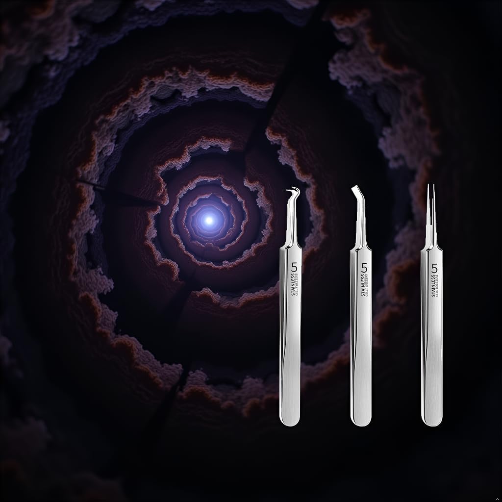 3 Pcs Professional Blackhead Tweezer Professional Facial Blackhead Remover Tweezers Precision Extractor Acne Removal Kit Pimple Popper Tool with Storage Box Skin Care Tools (Silver)