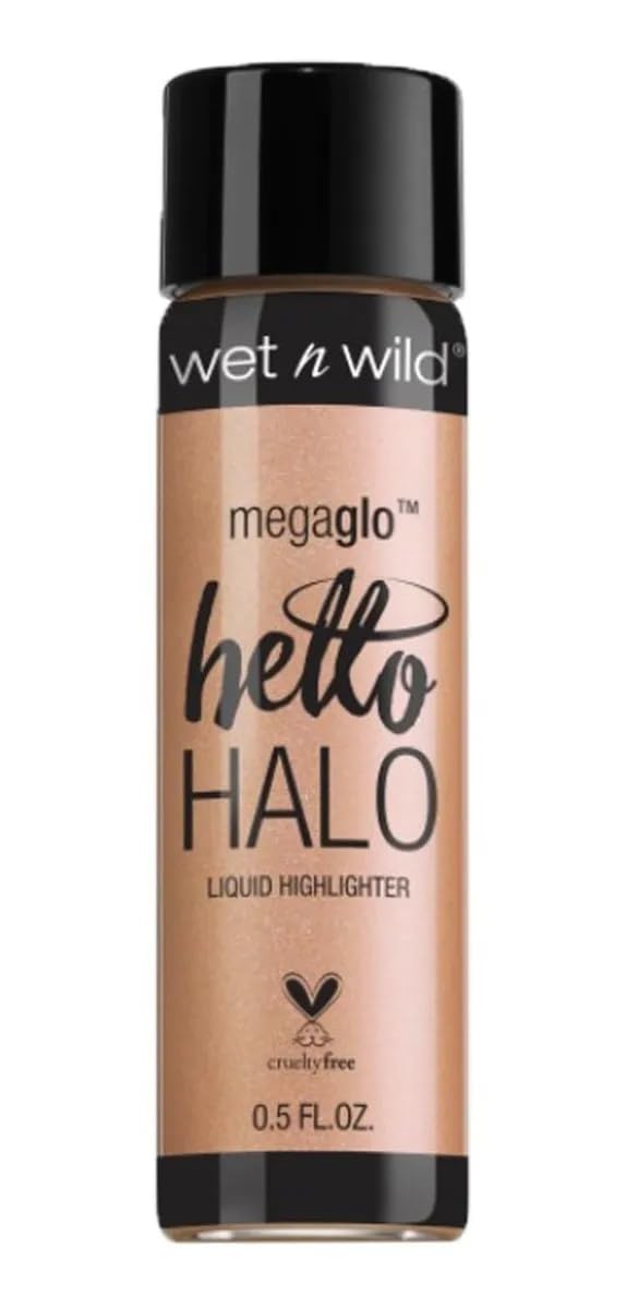 wet n wild MegaGlo Hello Halo Liquid Highlighter Makeup, Shimmer, Rose Gold Halo, Goodbye