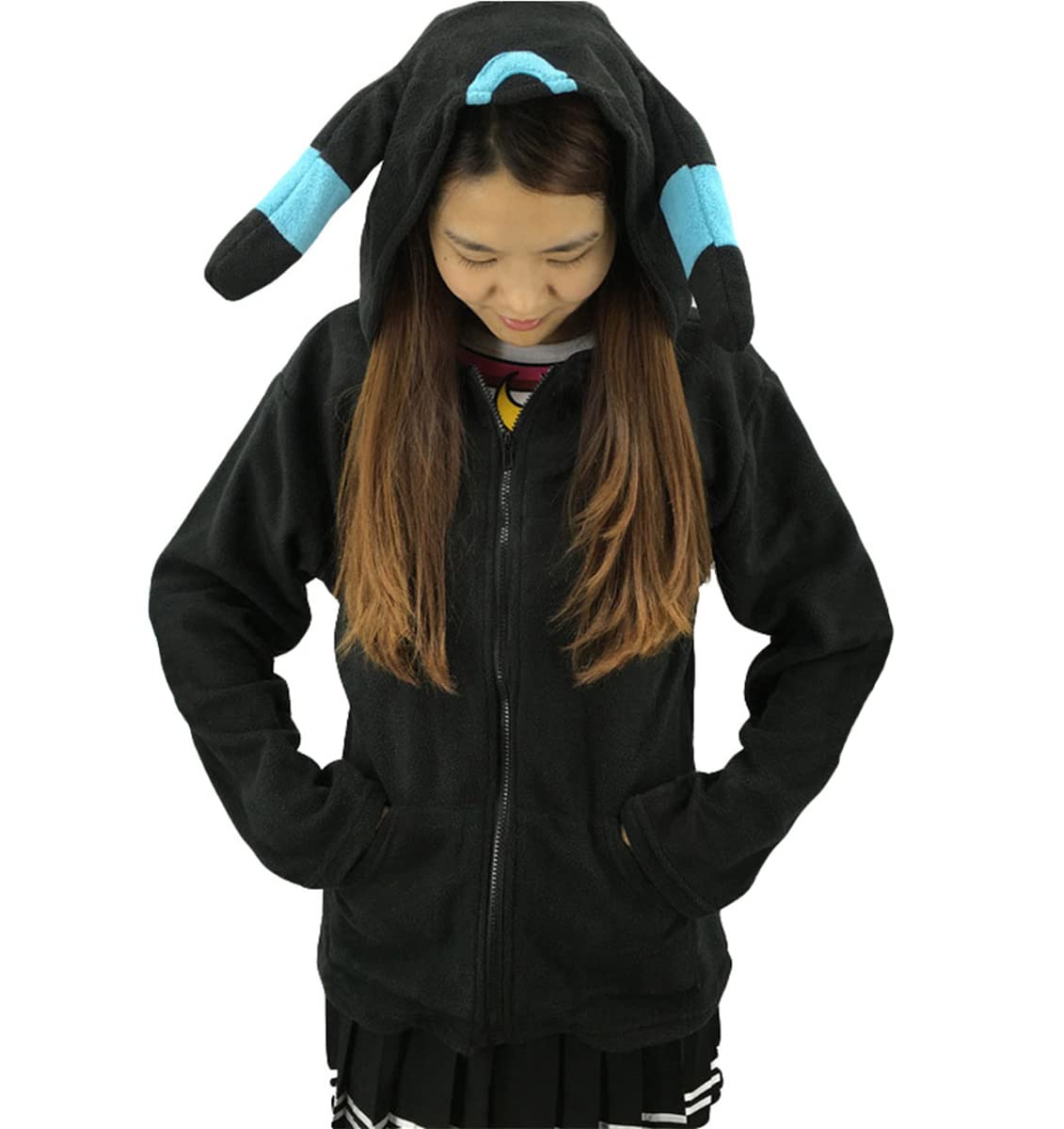 King Ma Unisex Cute Cartoon Zipper up Hoodie Tops Cosplay Costume