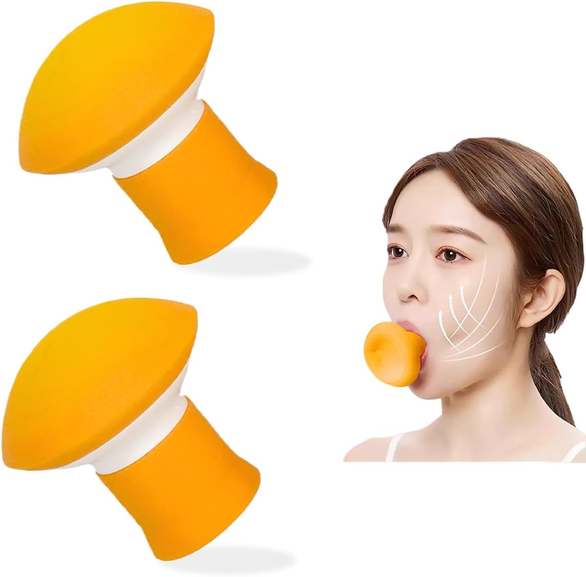 Face Exerciser & Jaw Toner – Facial Yoga Trainer for Skin Tightening, Double Chin Reducer, Jawline Slimmer – Breathing Exercise Device for Women & Men (Yellow'')
