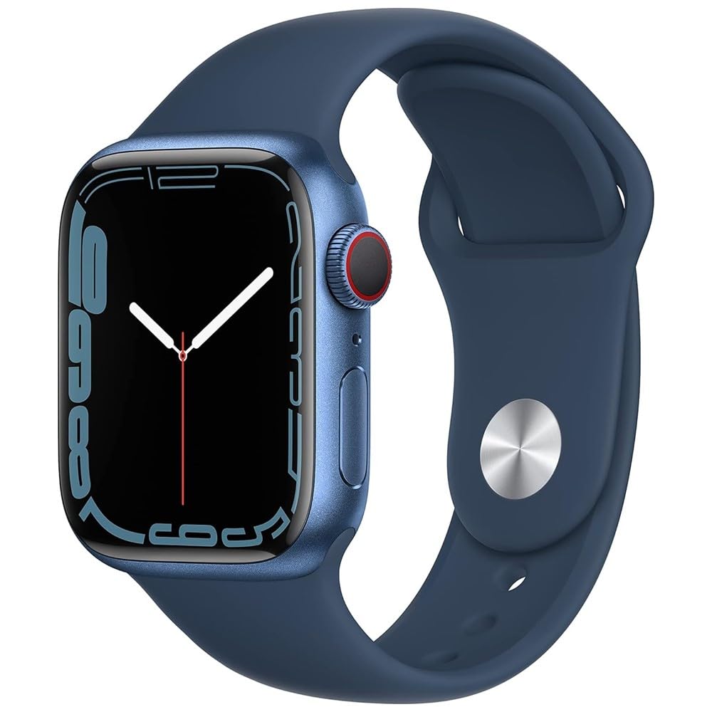 Apple Watch Series 7 (GPS, 41mm) Starlight Aluminum Case with Starlight Sport Band, Regular (Renewed)