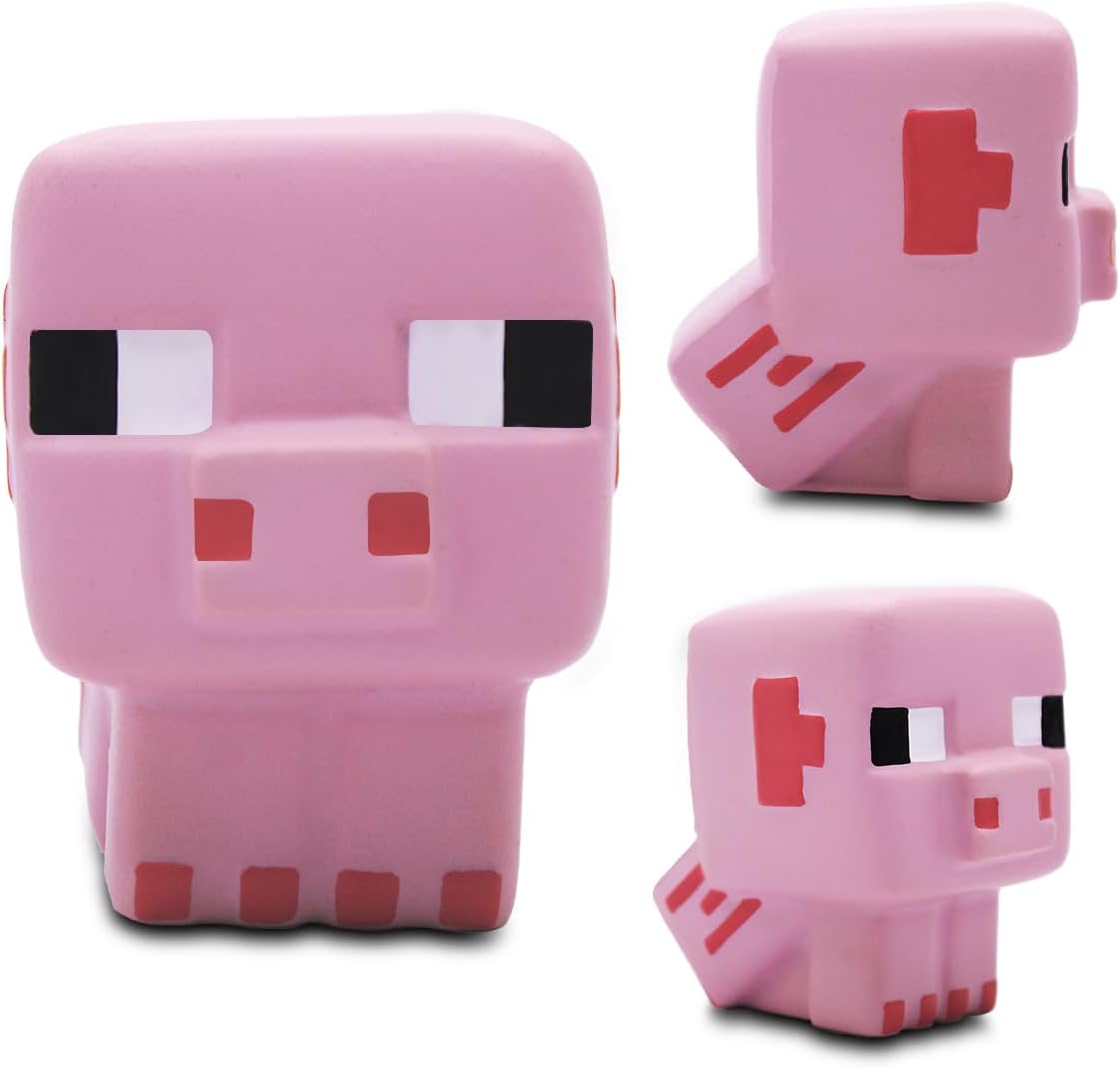 Minecraft SquishMe Series 6 – Larger 3.5‑Inch Collectible Squishy Figure, Blind‑Bag Surprise – Creeper, Steve, Pig, Squid & More – Stress Relief/Fidget Toy for Kids Ages 3+