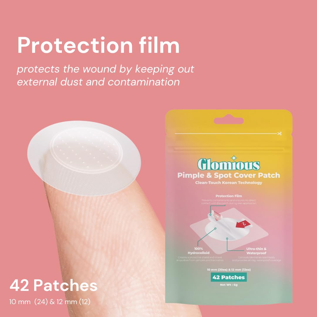 Pimple Patches - Invisible Hydrocolloid Acne Patch for Face and Skin, Spot Cover for Blemishes, Zits Patch, Spot Care for Breakouts, Facial Acne Patch, 2 Sizes (42 counts)