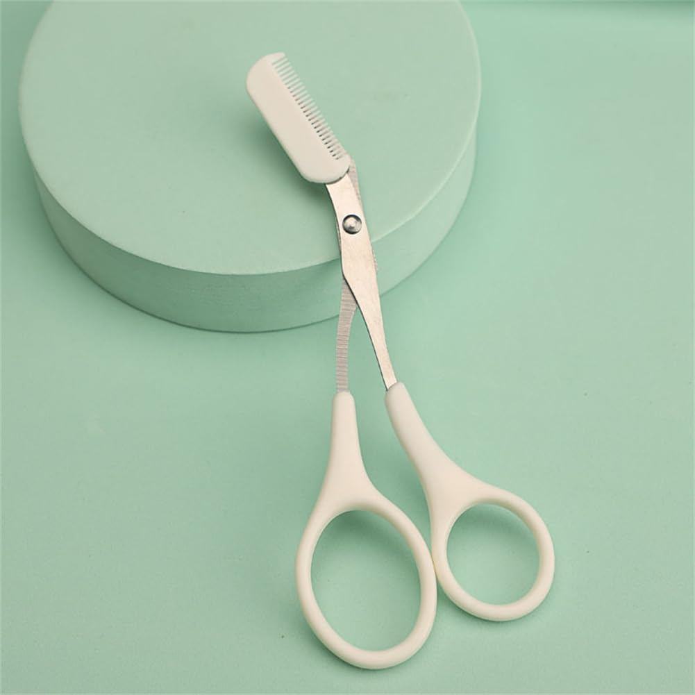 Eyebrow Trimmer with Razors, Eyebrow Scissors Comb for Women and Men, All-in-One Shaper Epilator Hair Remover, Multipurpose Exfoliating Dermaplaning Tool Razors Set-1 Pack