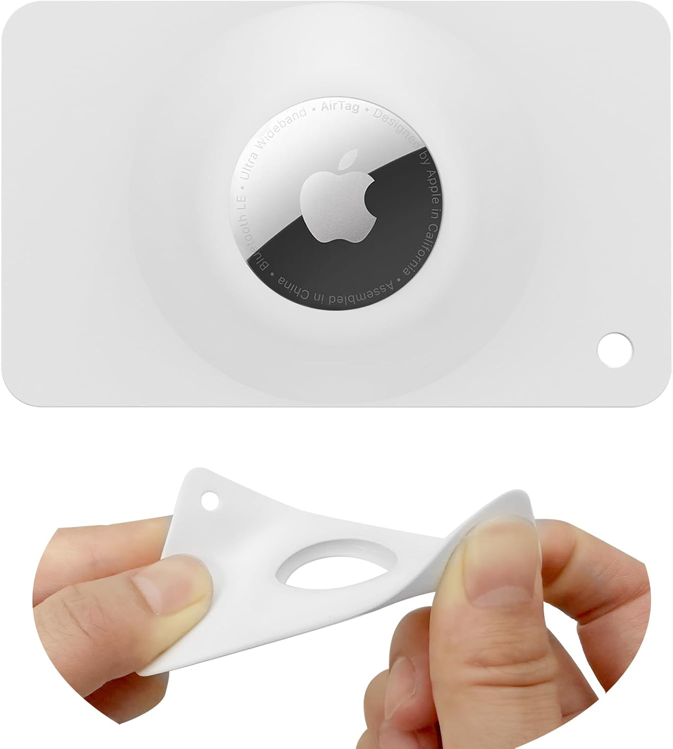 Ultra Airtag Holder Wallet Card,Slim Air tag Card,Airtags Card Case for Wallet,Purse,Handbag,Clutch,Backpack,Pocket,(White, Airtag Not Included)