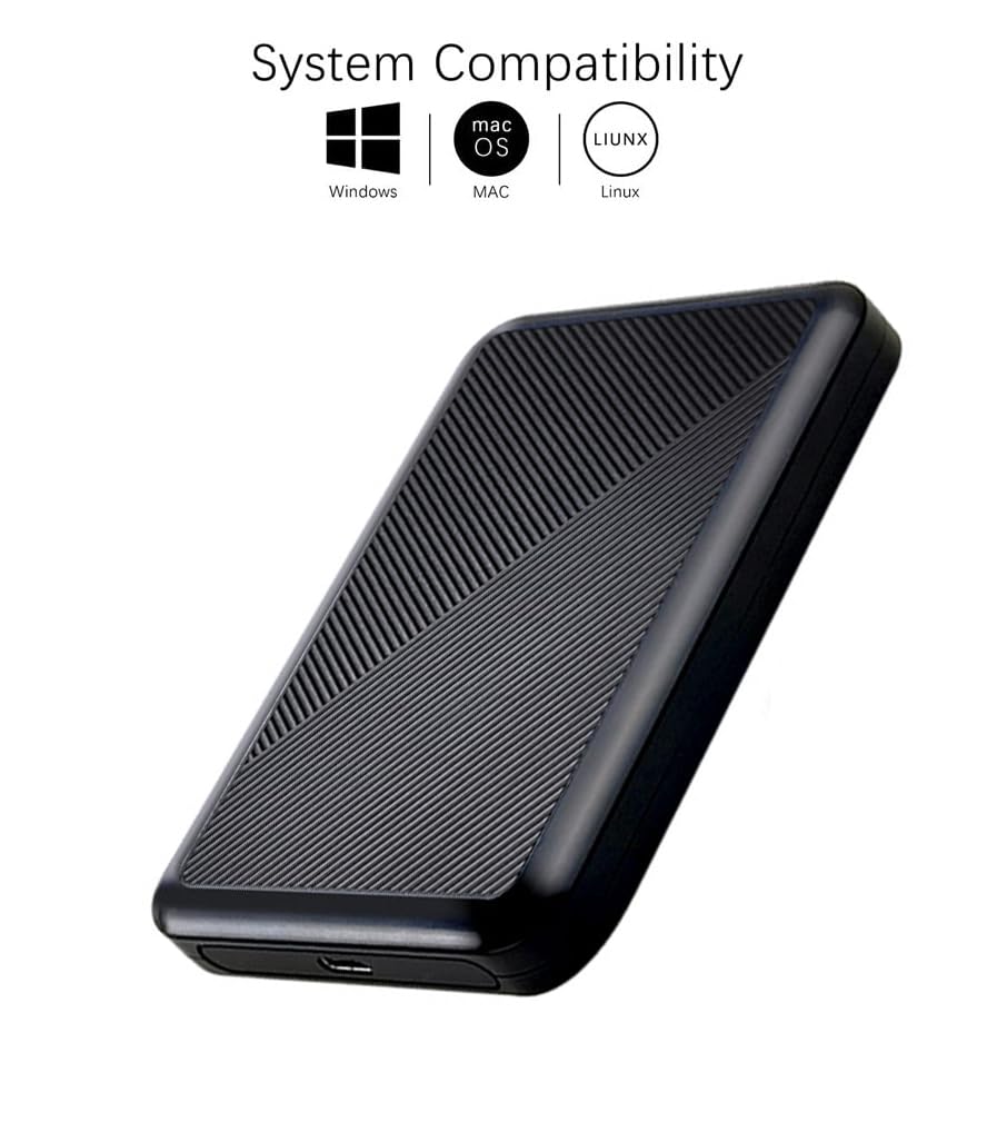 250GB Ultra Slim Portable External Hard Drive USB 3.1 Type C HDD Storage for PC, Mac, Laptop, PS4, Xbox one