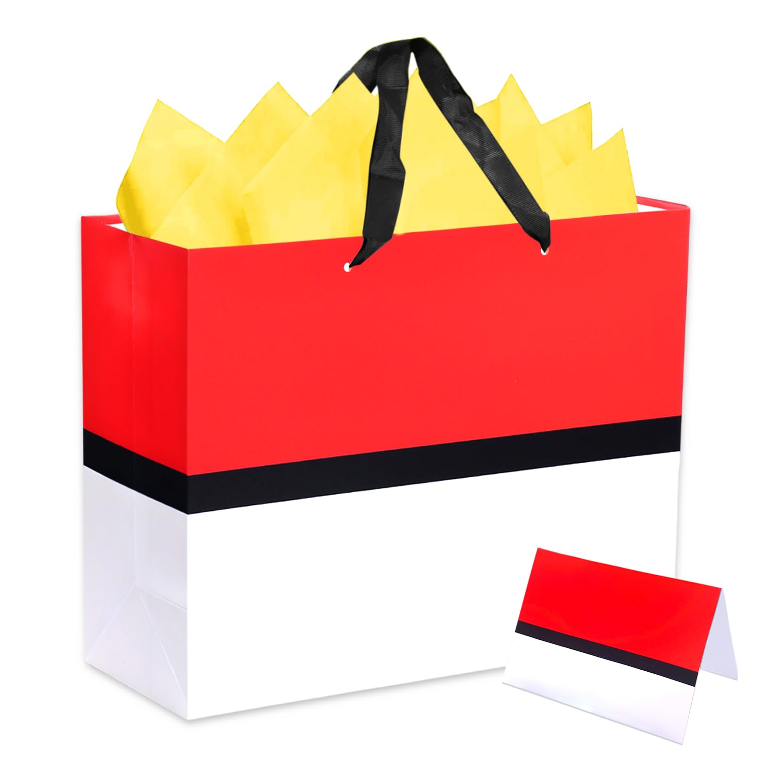 Cartoon Animation Party Gift Bags with Greeting Cards Tissue Papers Pixel Theme Goodie Bags Games Birthday Party Favors Supplies Candy Bags