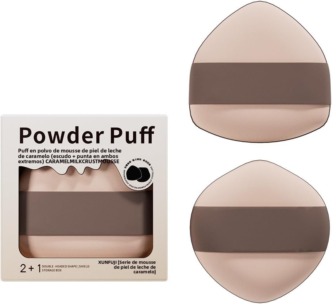 Caramel Mousse Makeup Sponge 2-Pack, Non-Absorbent & Hypoallergenic Beauty Blender for Flawless Liquid Foundation & Concealer Application, Wet or Dry Use for Cream & Face Makeup.