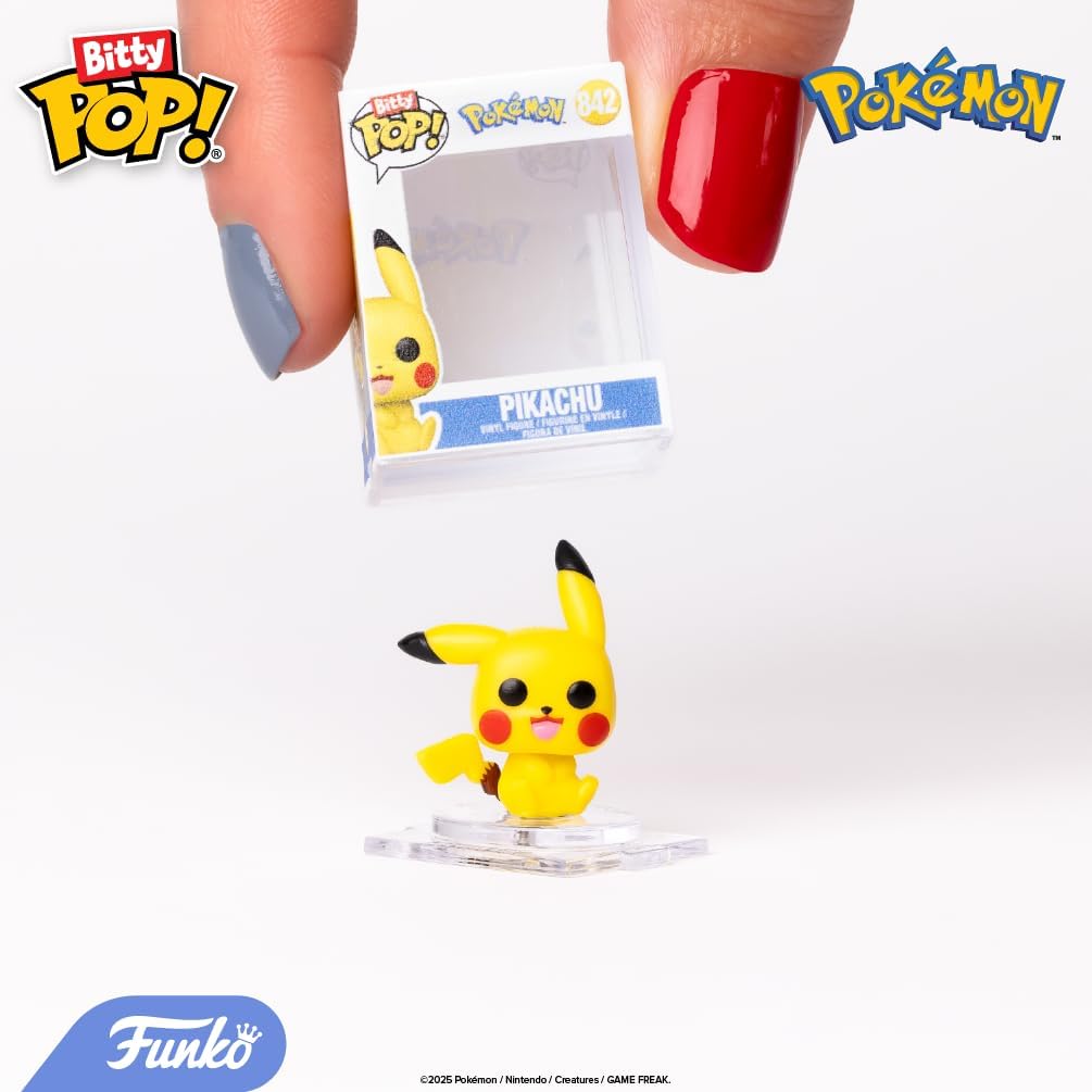 Funko Pop! Bitty: Pokemon - Pikachu, Vaporeon, Caterpie, and Cubone - 0.9 Inch (2.2 Cm) Collectable - Stackable Display Shelf Included - Gift Idea - Party Bags Stocking