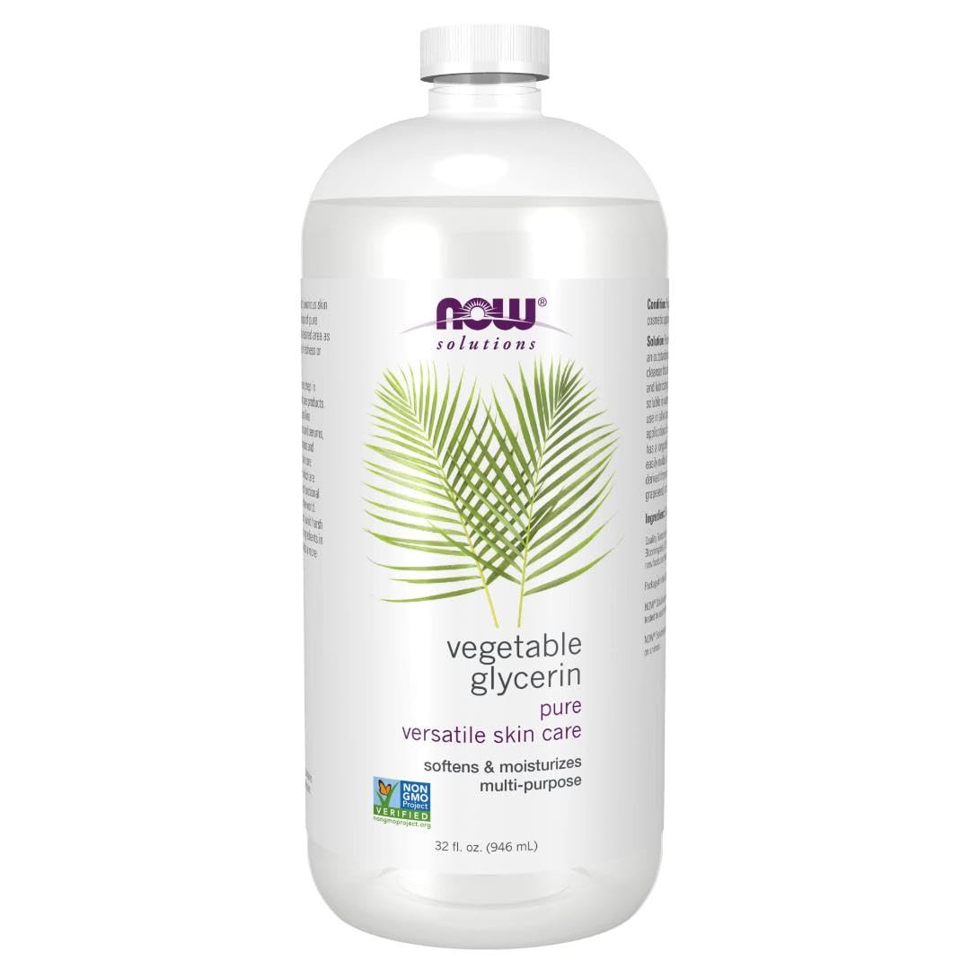 NOW Solutions, Vegetable Glycerin, 100% Pure, Versatile Skin Care, Softening and Moisturizing, 4-Ounce