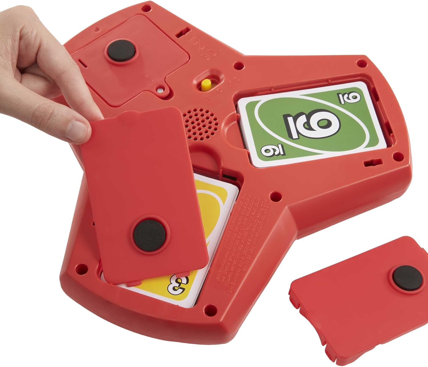 UNO Triple Play Card Game with Card-Holder Unit with Lights & Sounds & 112 Cards, Kid, Teen & Adult Game Night Gift Ages 7 Years & Older, HCC21