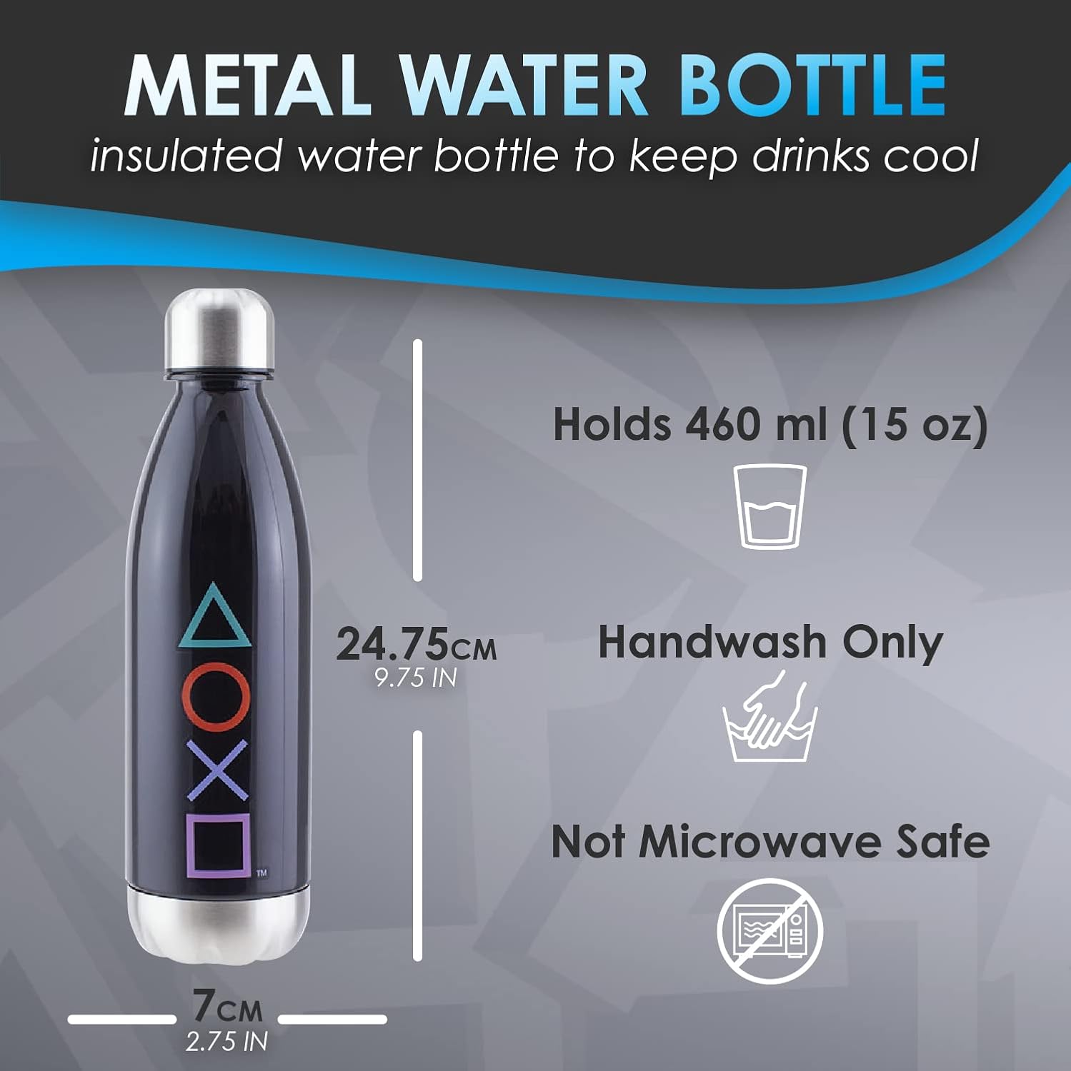 Paladone Playstation Gift Set with Icons Light, Stickers, and Bottle - Official Merchandise