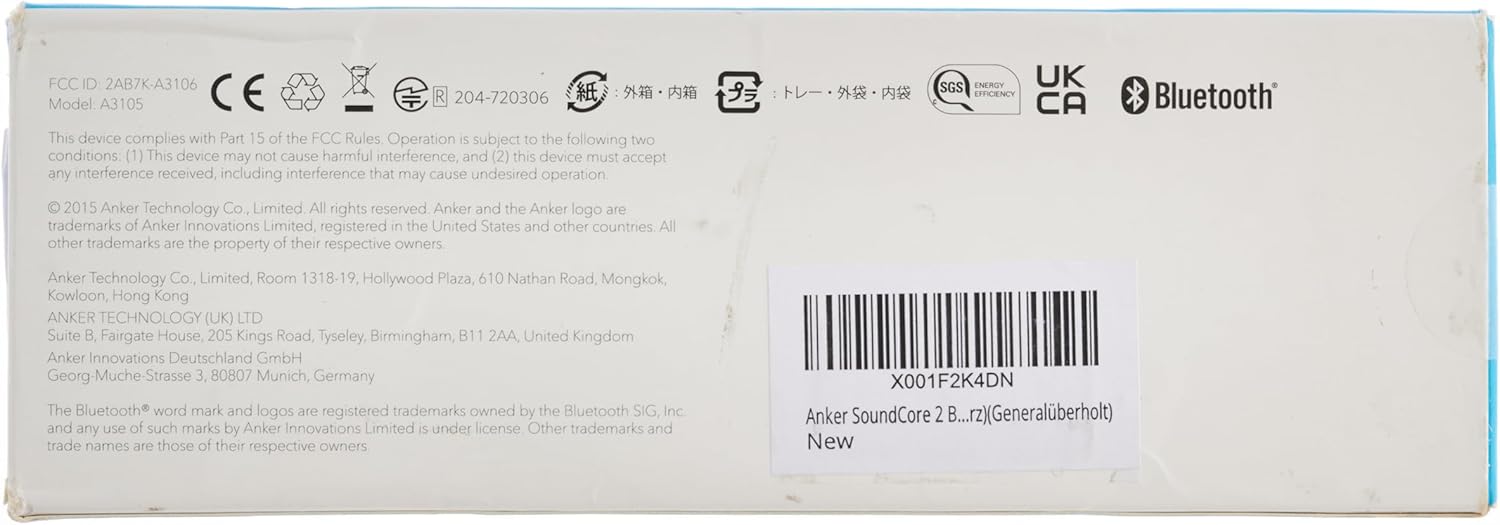 Anker Soundcore 2 Portable Bluetooth Speaker with 12W Stereo Sound, Bluetooth 5, Bassup, IPX7 Waterproof, 24-Hour Playtime, Wireless Stereo Pairing, Speaker for Home, Outdoors, Travel(Renewed)