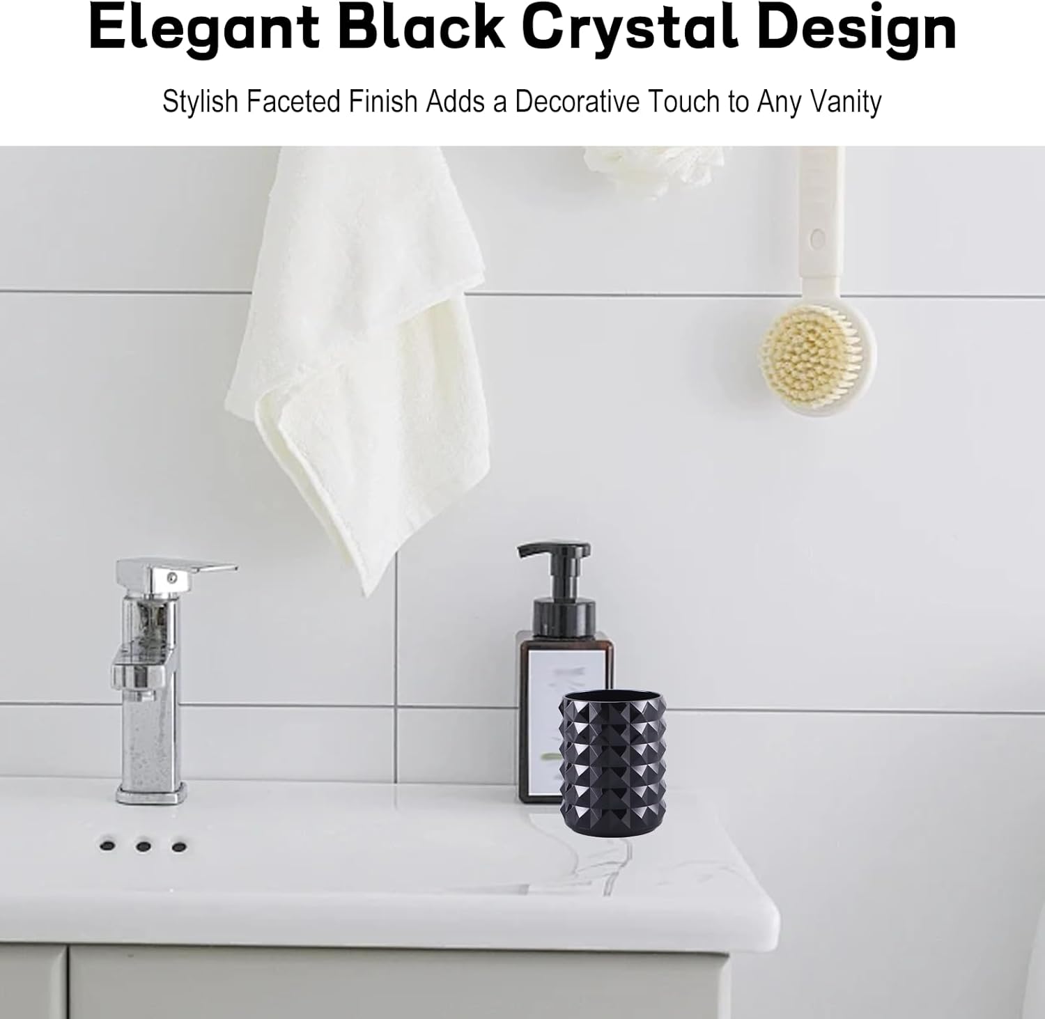 Makeup Brush Cup Holder Black Acrylic Small Organizer for Brushes and Pens Cute Vanity Cups Brochas Cosmetic Holders for Comb and Beauty Tools