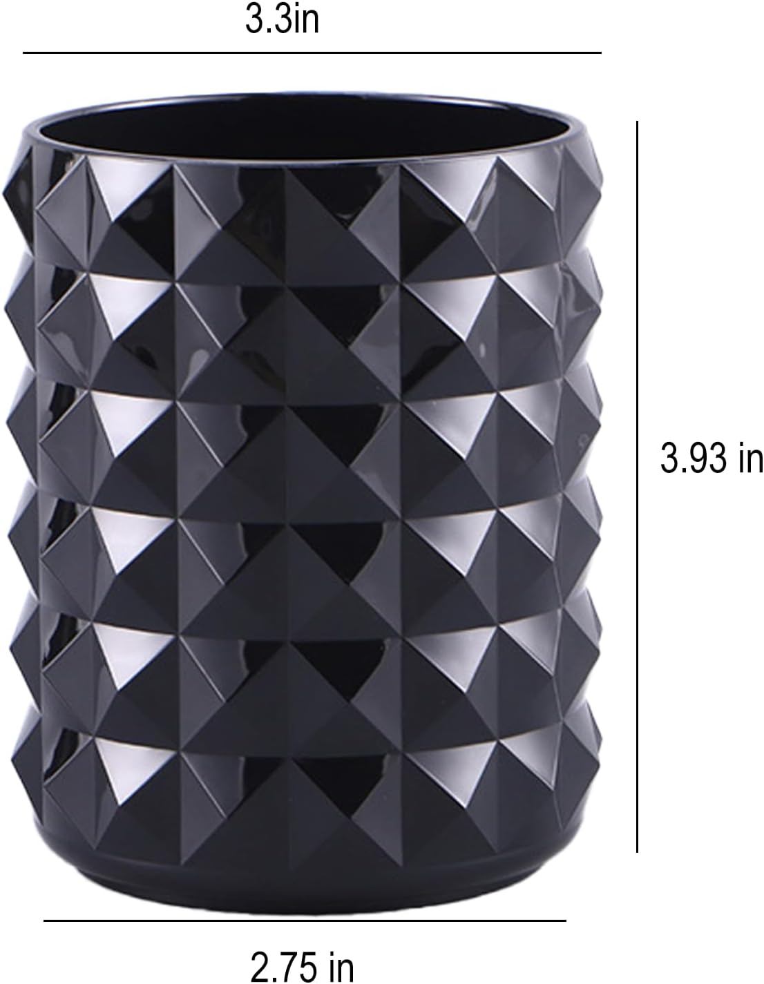 Makeup Brush Cup Holder Black Acrylic Small Organizer for Brushes and Pens Cute Vanity Cups Brochas Cosmetic Holders for Comb and Beauty Tools