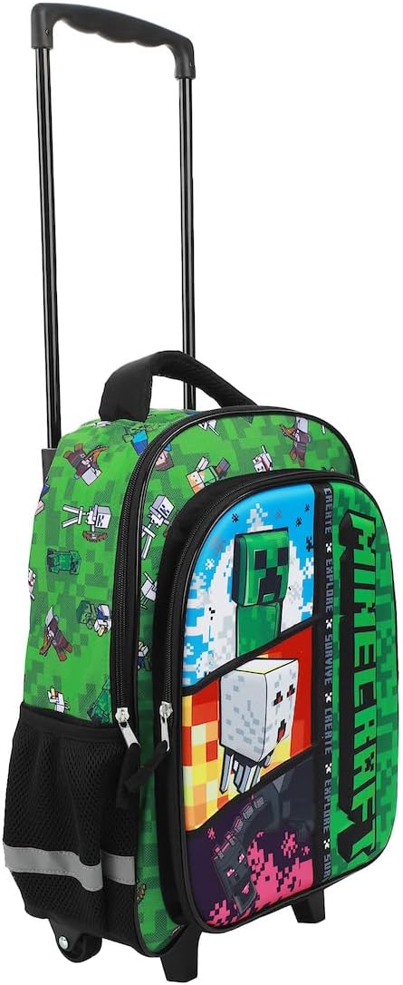 Minecraft Rolling 16” Backpack with Adjustable Handle