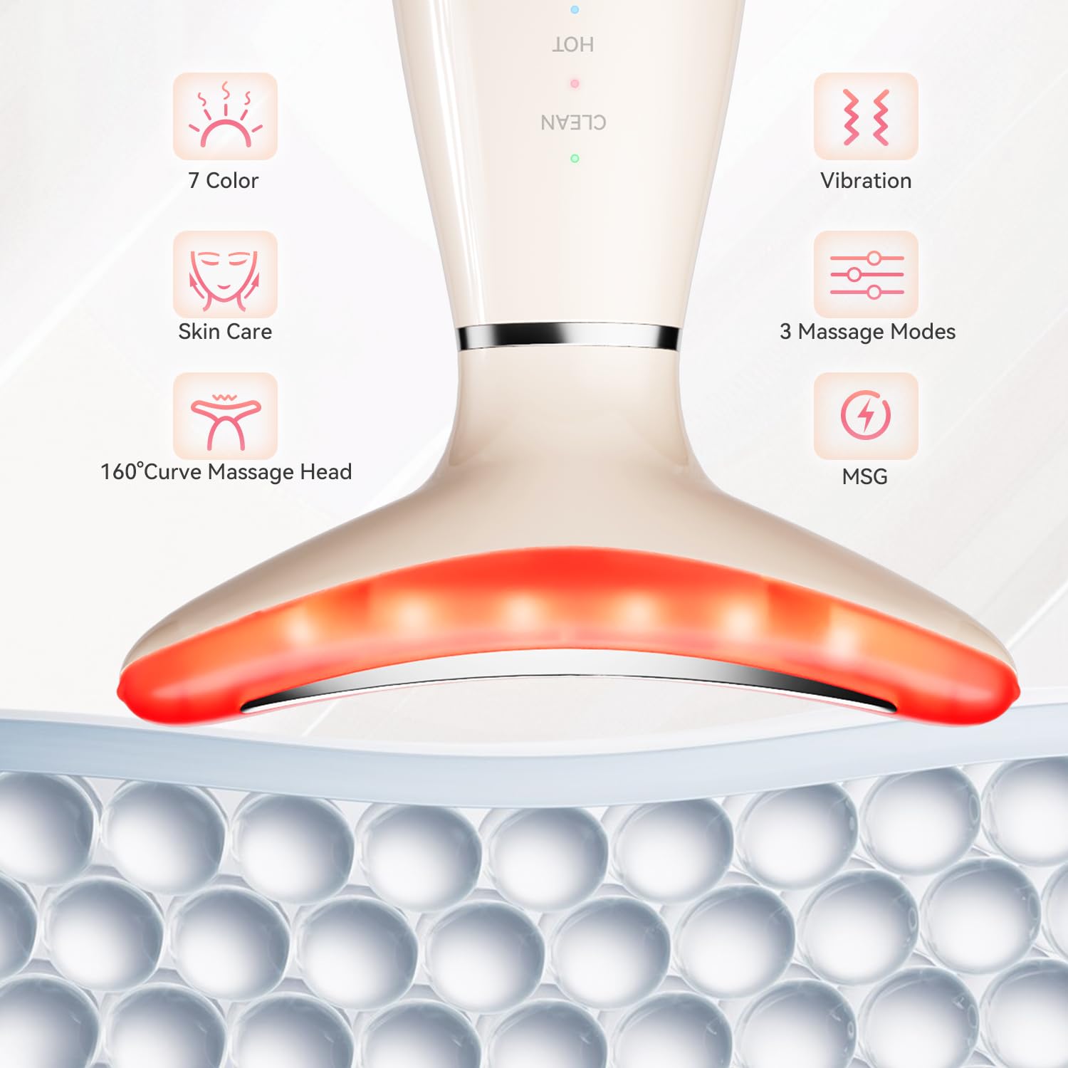 7 Color Facial Neck Device, Portable Facial Massager, Face Sculpting Tool for Skin Care with Vibration, Thermal