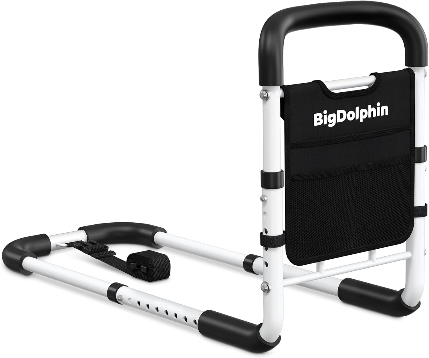 Bed Rails for Elderly Adults 2026 Upgrade - ASTM Compliant, Adjustable Bed Cane with Non-Slip Ergonomic Handle & Storage Pocket, Bed Railings for Seniors Hold up to 350 LBS, Tool-Free