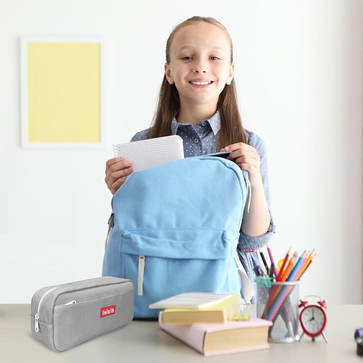 Pencil Case Large Capacity pencil pouch cute pencil case stationery supplies pencil bags School Supplies for Student Teen Girs Boys (gray)