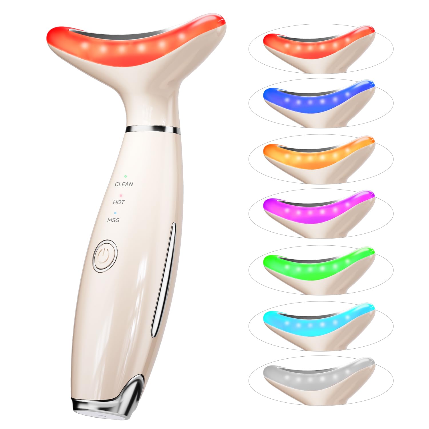 7 Color Facial Neck Device, Portable Facial Massager, Face Sculpting Tool for Skin Care with Vibration, Thermal