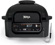 Ninja Foodi Pro 5-in-1 Indoor Integrated Smart Probe, 4-Quart Air Fryer, Roast, Bake, Dehydrate, an Cyclonic Grilling Technology, with 4 Steaks Capacity, in a Stainless Finish