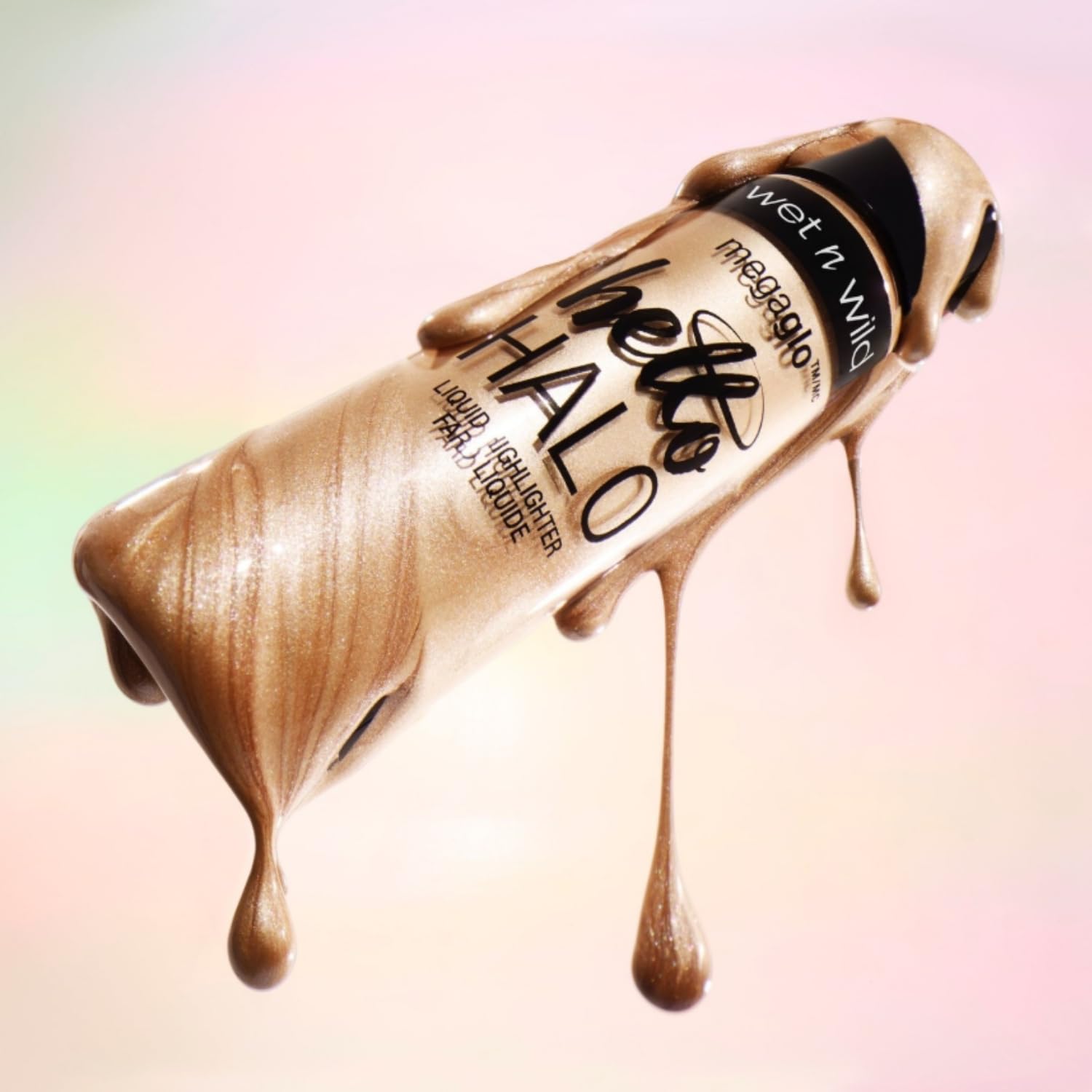 wet n wild MegaGlo Hello Halo Liquid Highlighter Makeup, Shimmer, Rose Gold Halo, Goodbye