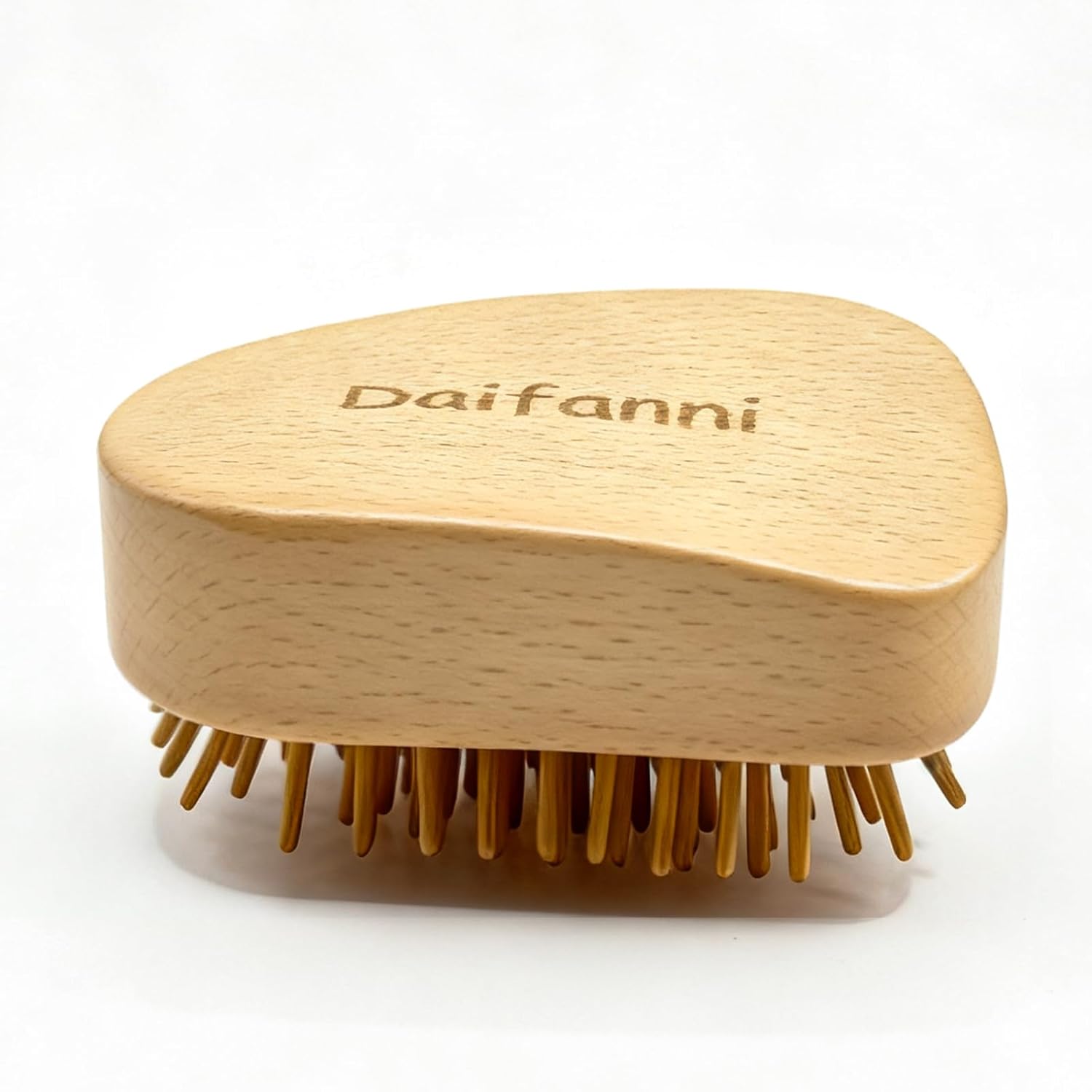 Wooden Hair Brush for Hair Growth, Natural Mini Wooden Scalp Brush for Massaging Scalp(No handle), Detangler Hairbrush with Bamboo Bristles, All Hair Types for Women, Men