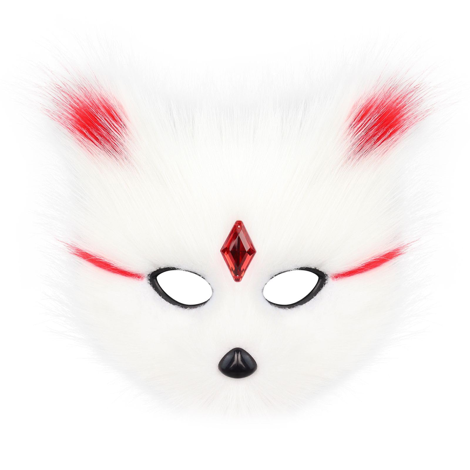 Animal Fox Wolf Mask Halloween Party Cosplay Costumes Props Plush Cat Half Face Masks Carnival Christmas Masquerade