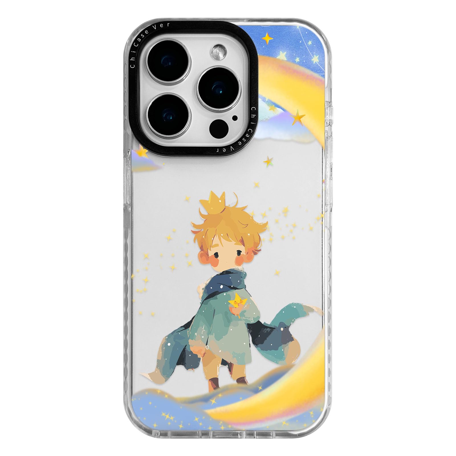 for iPhone 12 Case, Cartoon Pattern with Little Prince-Like, Military-Grade Drop Protection, Cute Soft Slim TPU Protective Cover with Camera Lens Protection for Women & Girls