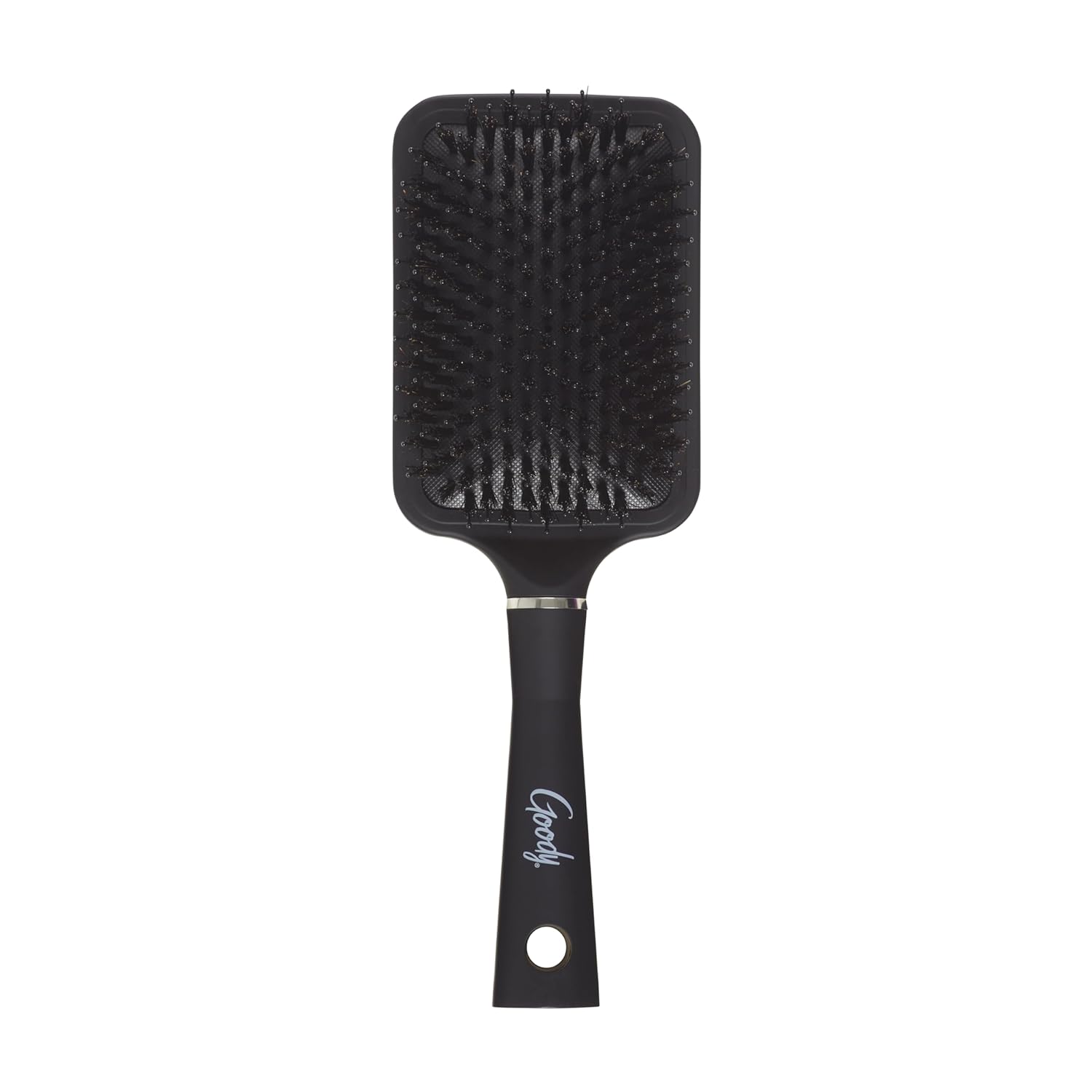 Goody Detangle It Paddle Brush, Black, Custom Style Detangler with Nylon & Boar Bristles, Use as a Detangling or Styling Brush to Tackle Tangles & Knots, For Thick Hair