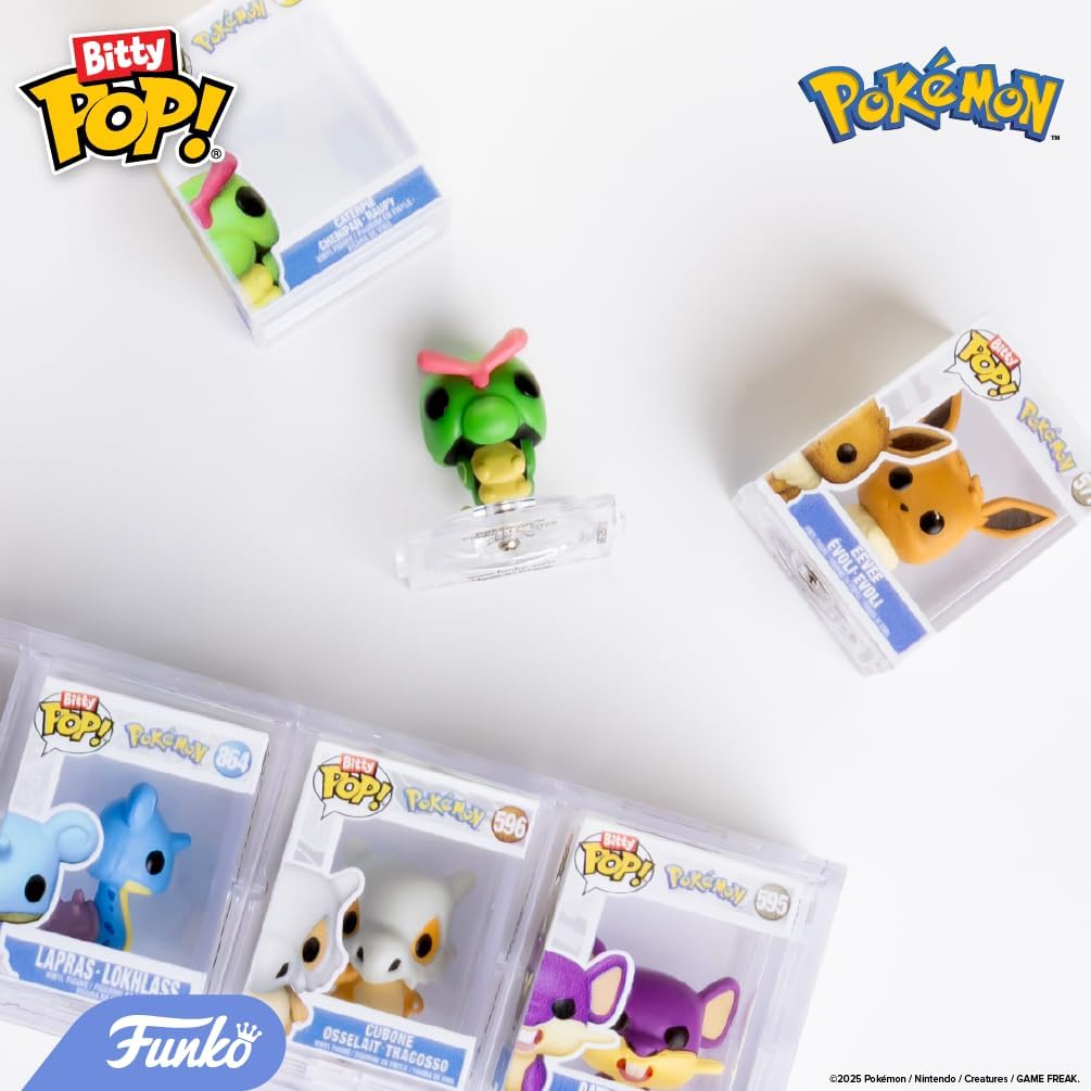 Funko Pop! Bitty: Pokemon - Charmander, Jolteon, Lapras, and Rattata - 0.9 Inch (2.2 Cm) Collectable - Stackable Display Shelf Included - Gift Idea - Party Bags Stocking