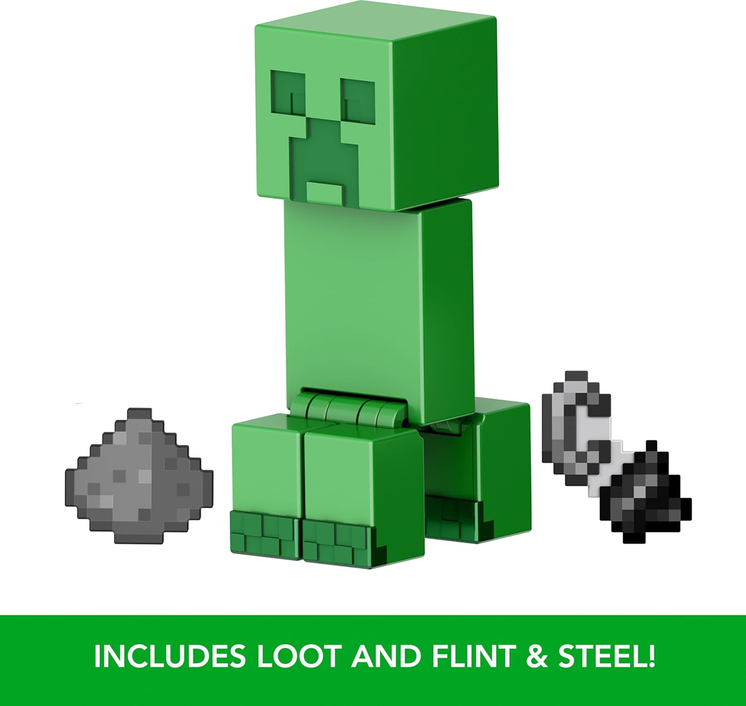 Mattel Minecraft Toys, Creeper Action Figure with Accessory & Portal Piece, Collectible Toy in 3.25-inch Scale