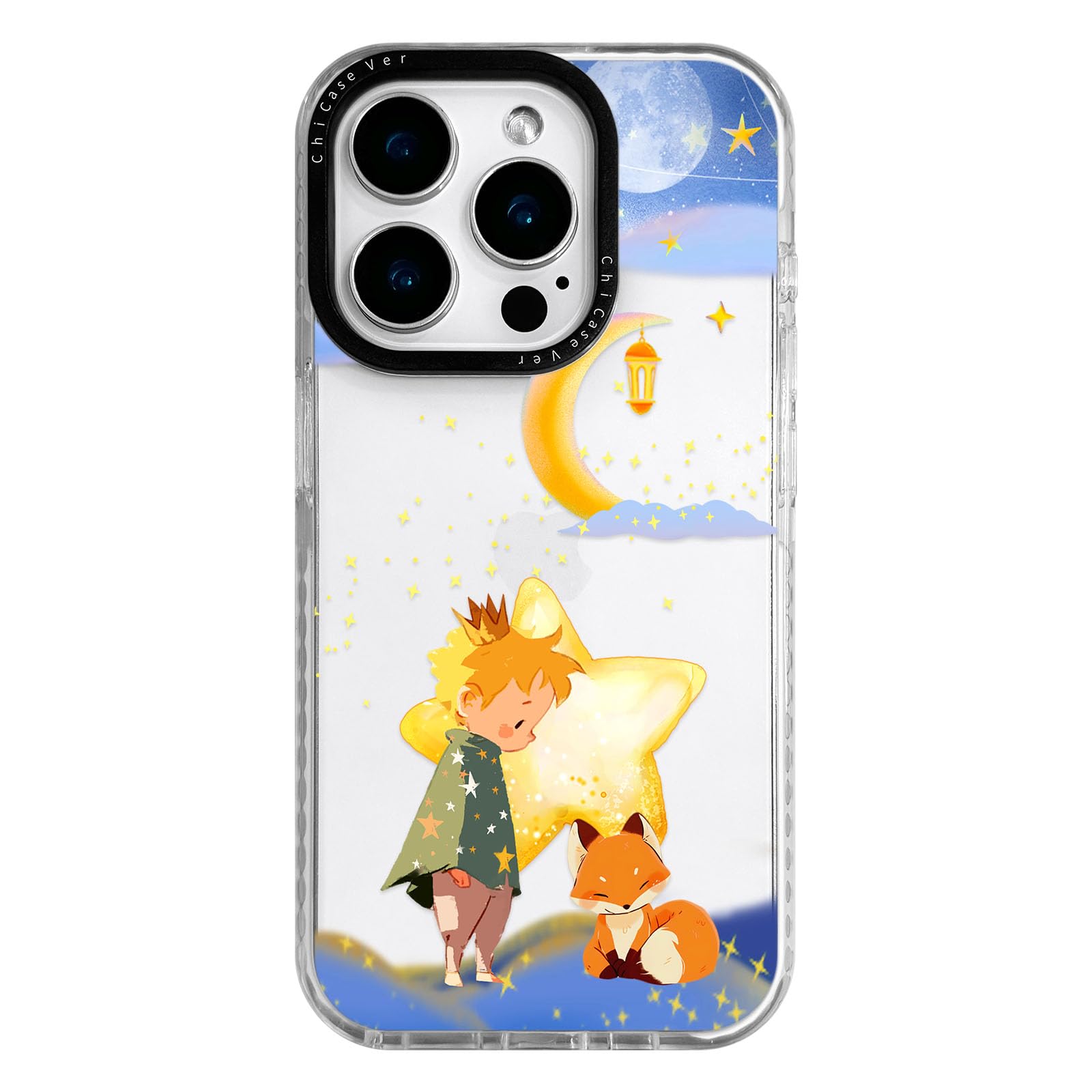 for iPhone 12 Case, Cartoon Pattern with Little Prince-Like, Military-Grade Drop Protection, Cute Soft Slim TPU Protective Cover with Camera Lens Protection for Women & Girls