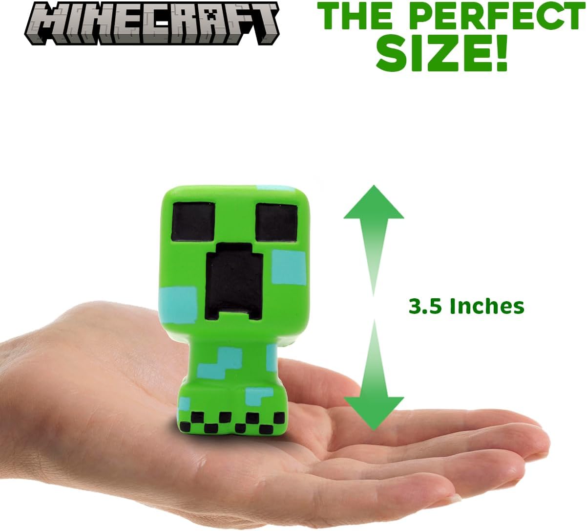 Minecraft SquishMe Series 6 – Larger 3.5‑Inch Collectible Squishy Figure, Blind‑Bag Surprise – Creeper, Steve, Pig, Squid & More – Stress Relief/Fidget Toy for Kids Ages 3+