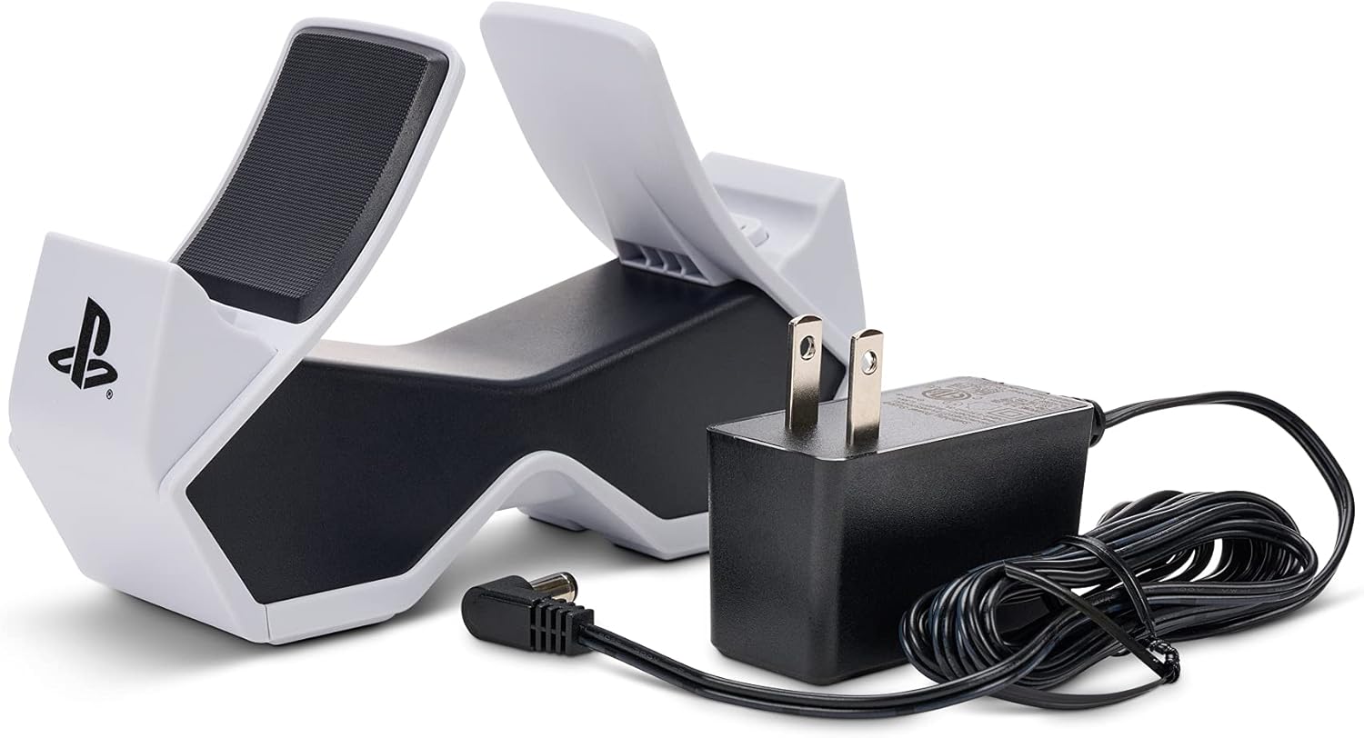 PowerA Twin Charging Station for Dualsense Wireless Controllers, Charge, Sony PlayStation, PS5, Officially Licensed