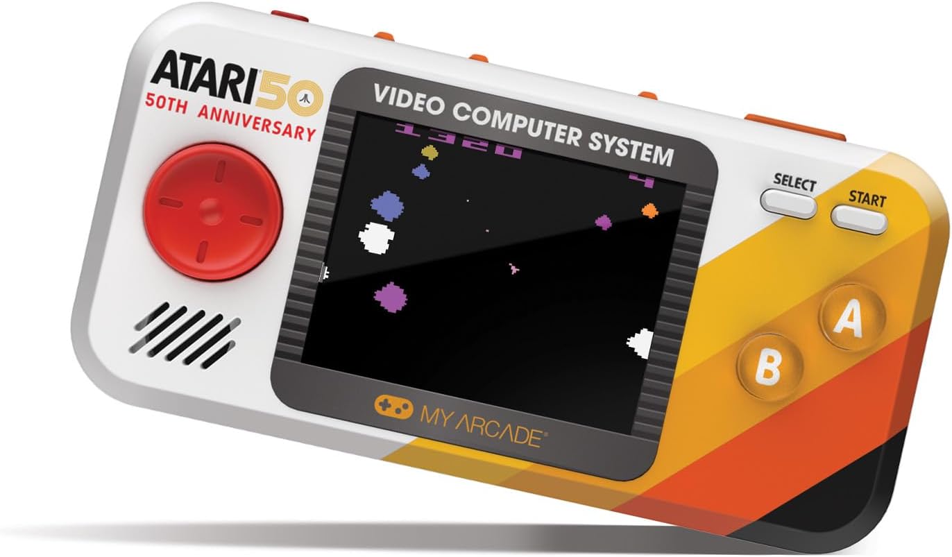 My Arcade Atari Pocket Player Pro: Handheld Portable Video Game Console with 100 Games, 2.75" Color Display, Ergonomic Design
