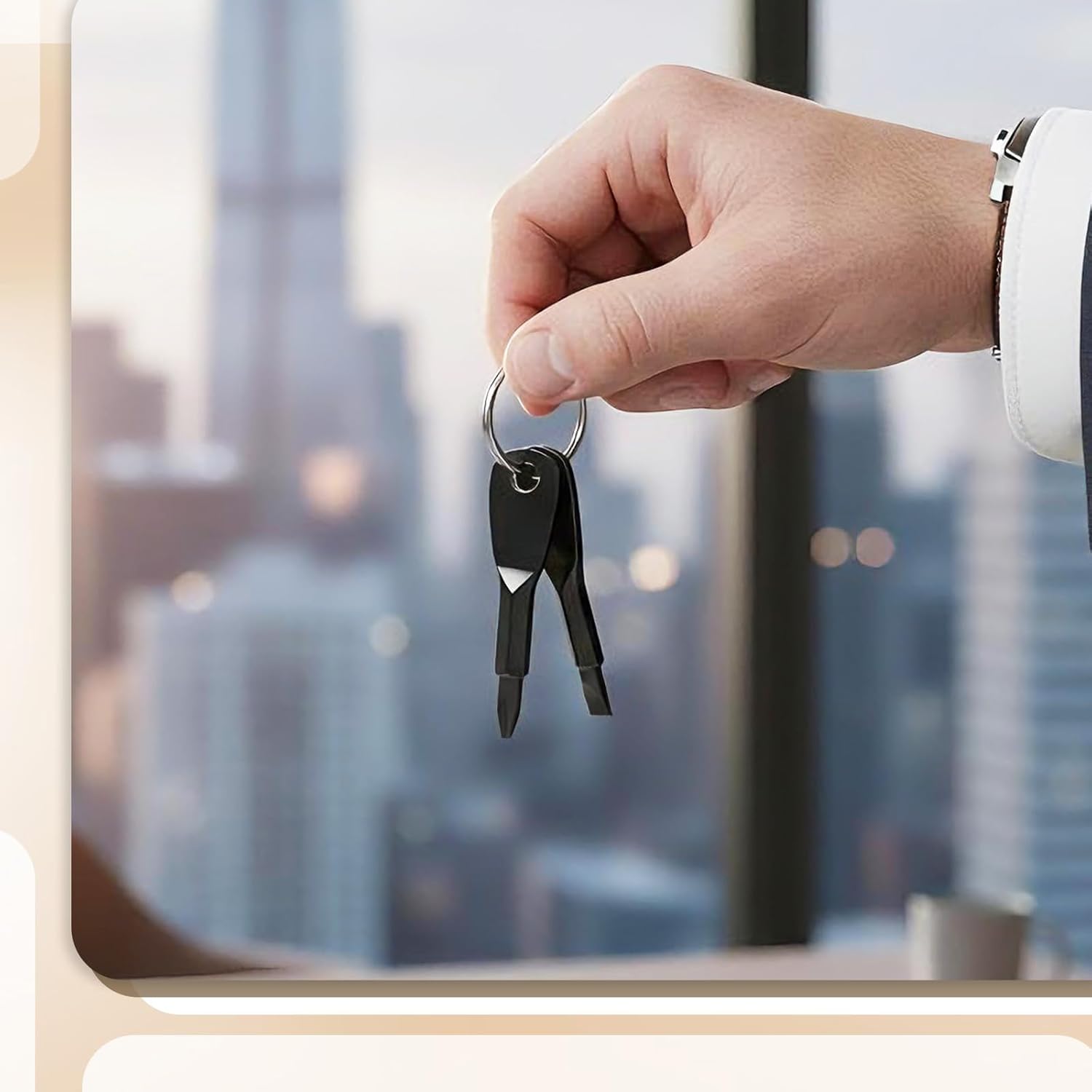 4-in-1 Keychain Screwdriver Set, Stocking Stuffers for Men Adults, Multi-functional Cool Gadgets Tools with Cross Recess and Slotted, Christmas Gifts for Men Husband Dad Boyfriend