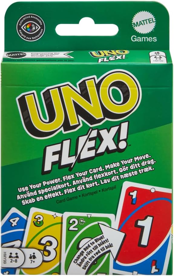 UNO Flex Card Game, Fun Games for Adult And Party Game Night, 2 To 6 Players​