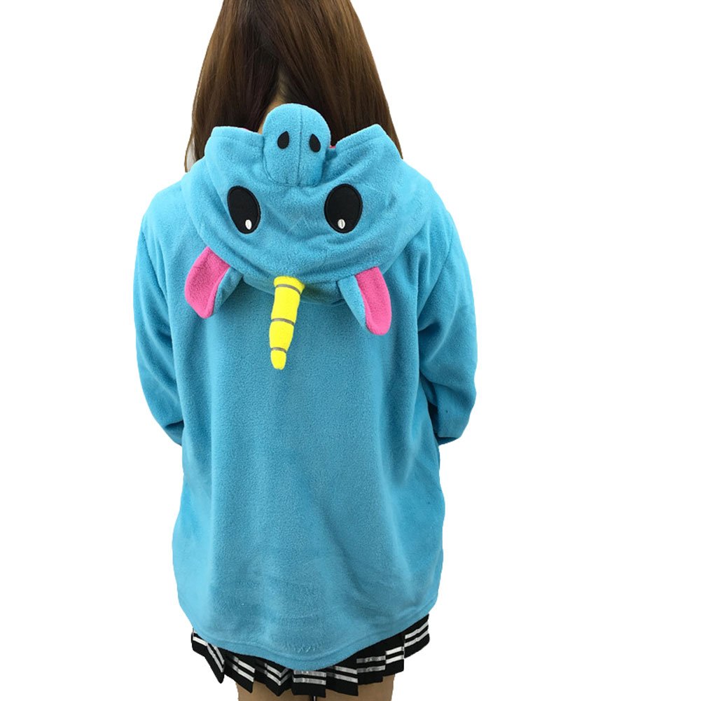 King Ma Unisex Cute Cartoon Zipper up Hoodie Tops Cosplay Costume