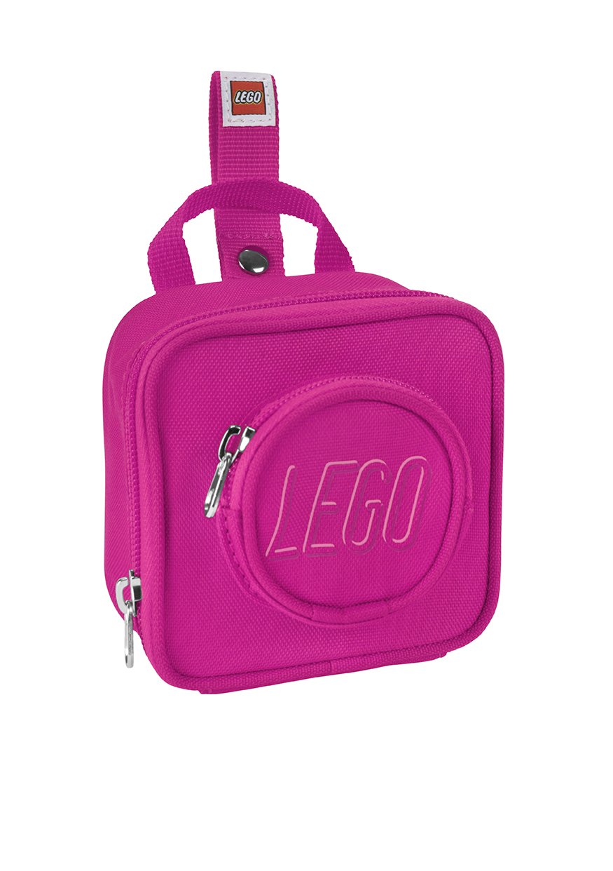 LEGO Kids Brick Mini Backpack Accessory Pouch with Novelty Backstraps, Snaps to Belt or Full-Size Backpack, Holds Small Items like Keys & Headphones, Pink