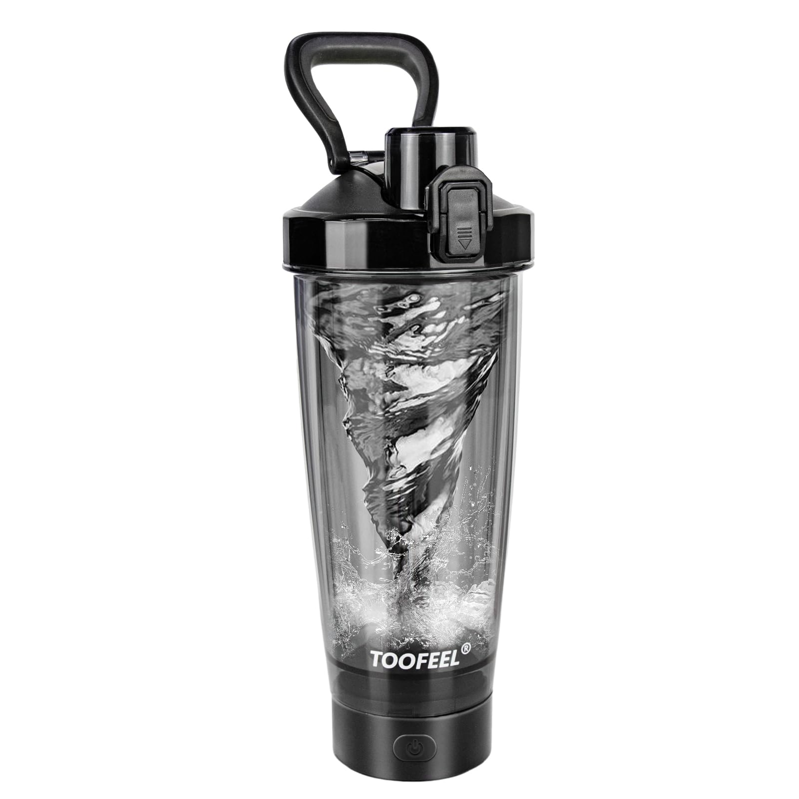 TOOFEEL Electric Protein Shaker Bottle - 20 oz USB Rechargeable, Self Stirring, BPA Free, Black