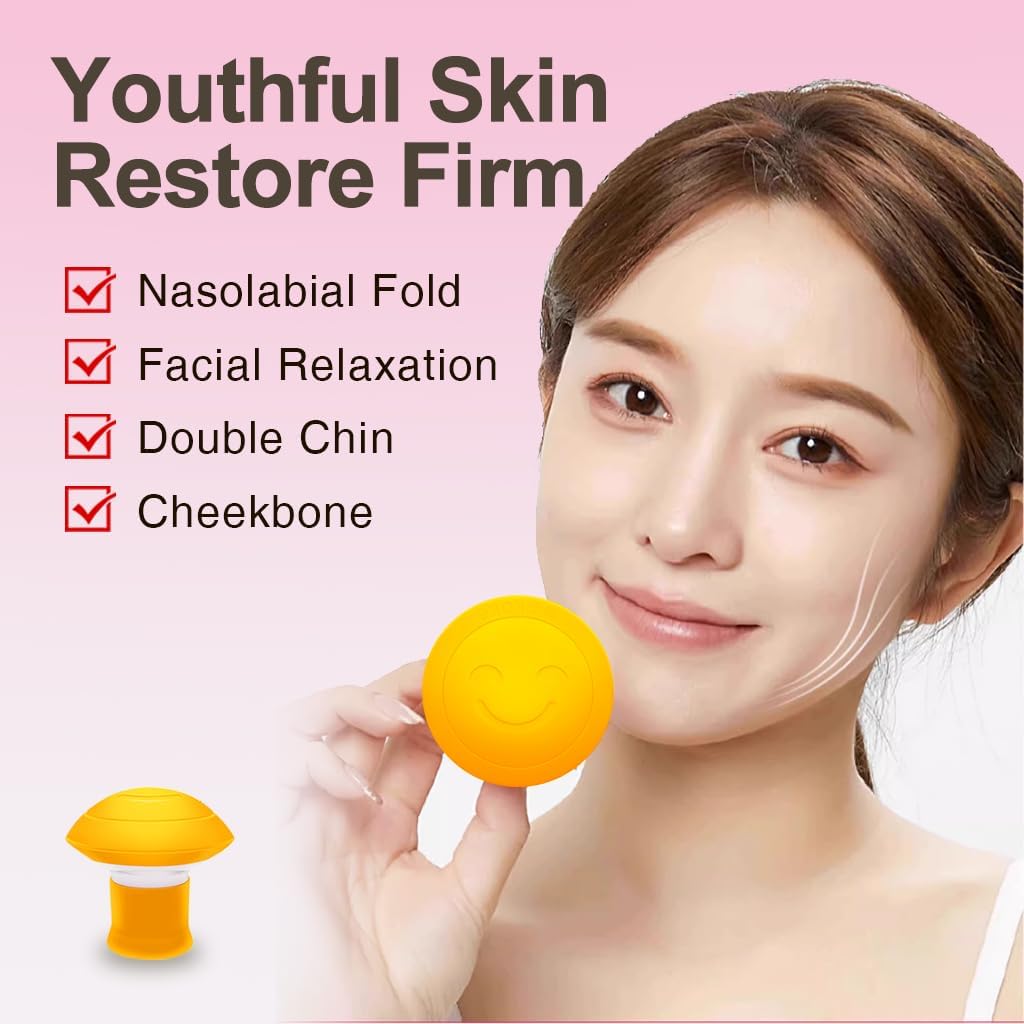 Face Exerciser & Jaw Toner – Facial Yoga Trainer for Skin Tightening, Double Chin Reducer, Jawline Slimmer – Breathing Exercise Device for Women & Men (Yellow'')