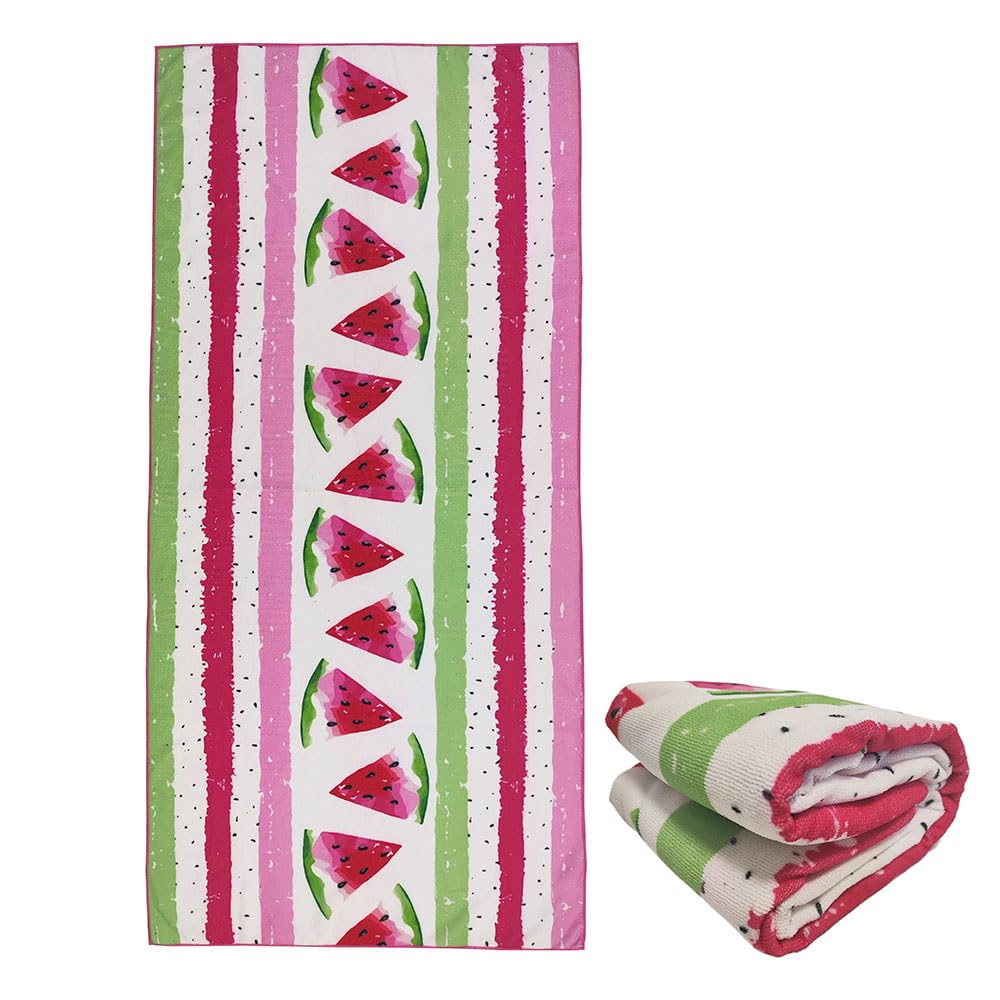 Extra Large Cute Black Leopard Beach Towels for Adult Girls, Big Oversized Thick Cheetah Print Microfiber Terry Cloth Sandproof Quick Dry 30 x 60