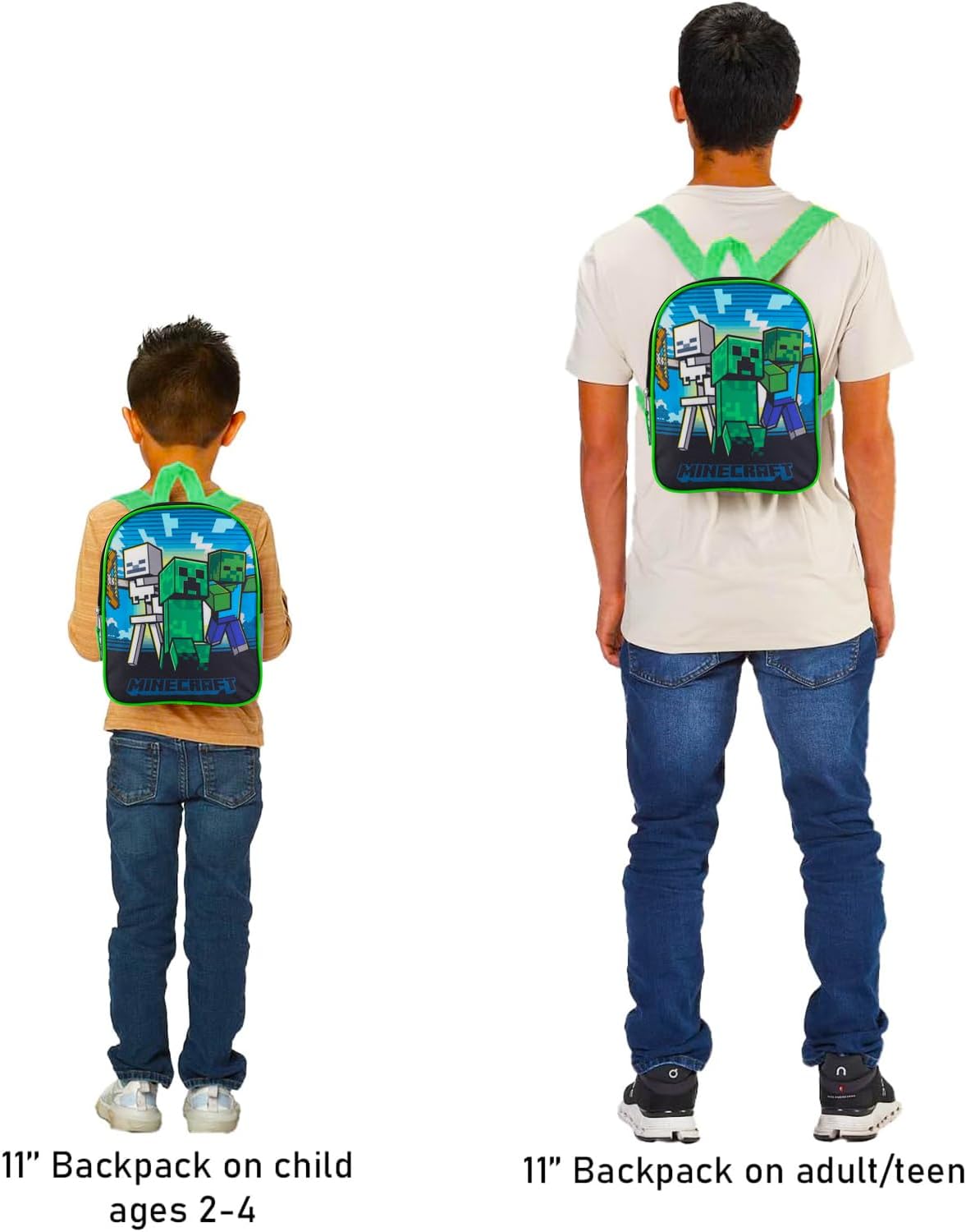 Minecraft Mini Backpack for Boys - Bundle with 11" Backpack for School Plus Stickers, Water Bottle, More | Small Backpack for Kids