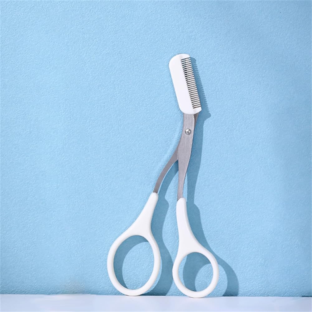 Eyebrow Trimmer with Razors, Eyebrow Scissors Comb for Women and Men, All-in-One Shaper Epilator Hair Remover, Multipurpose Exfoliating Dermaplaning Tool Razors Set-1 Pack